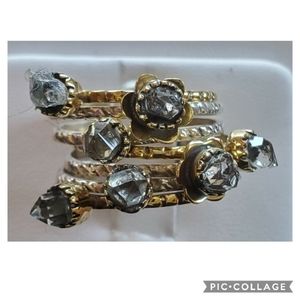 Genuine Herkimer Diamond Flowers Ring 8